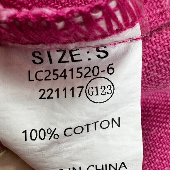 Distressed Pink Acid Wash Raw Hem Cotton Shacket Women's Size Small - Picture 5 of 6